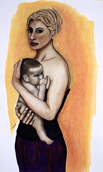 Her Son (pastel and ink on paper)  od Stevie  Taylor