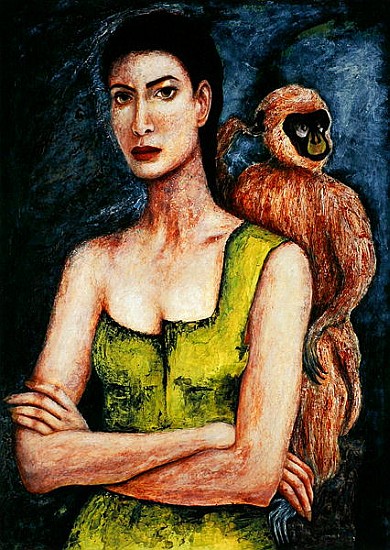 Mrs. Coulter and her Daemon, 2005-06 (pen & ink and oil on paper)  od Stevie  Taylor