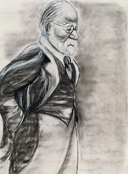 Sigmund Freud (1856-1939) 1998 (charcoal and pastel on paper)  od Stevie  Taylor