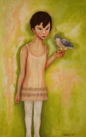 Trust-Girl with a Sparrow Hawk