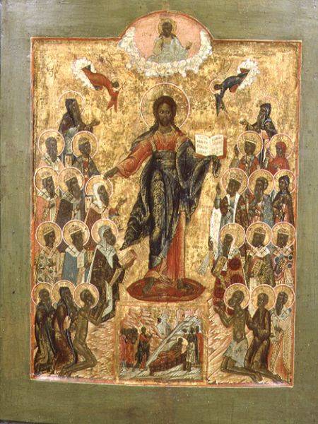 Christ the King, Central Russian icon od Stroganov School