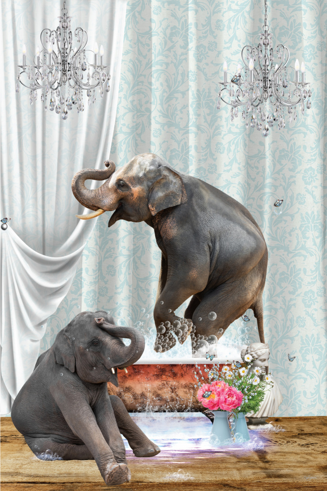 Elephants &amp; Bubbles od Sue Skellern