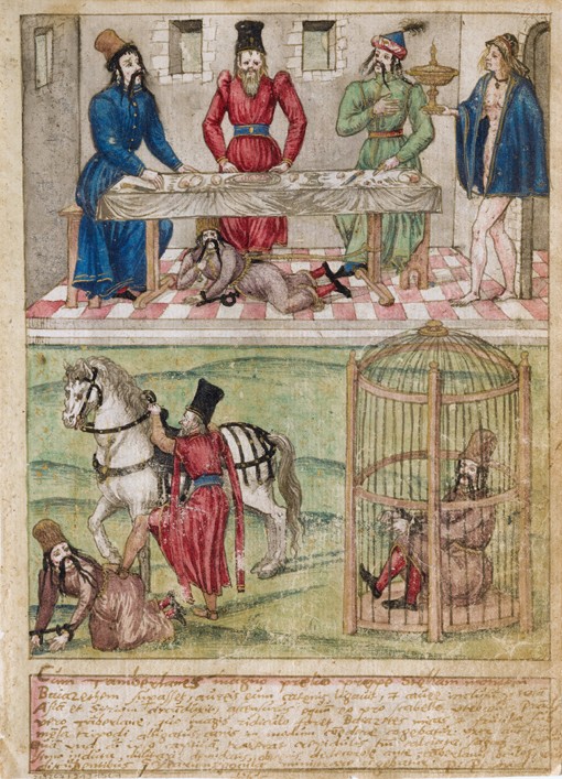 Bayezid I prisoned by Timur od Süddeutscher Meister