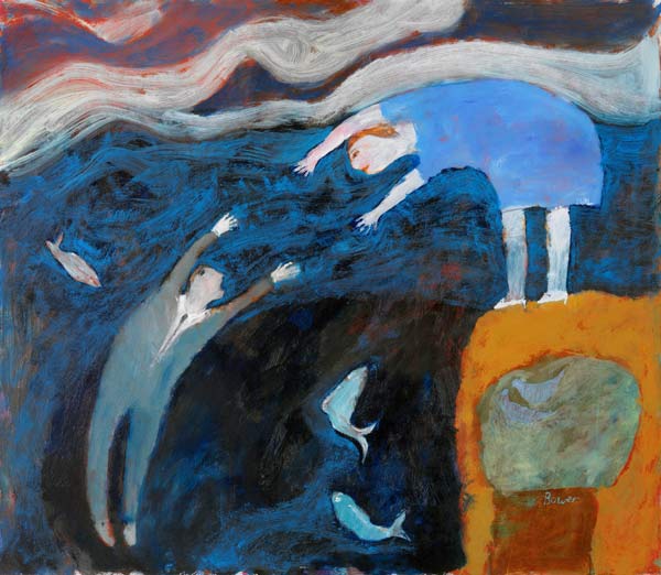 Saving the Man from the Sea, 2003 (oil on board)  od Susan  Bower