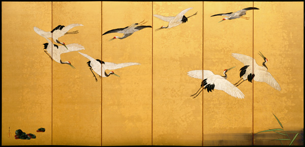 Reeds and Cranes, Edo Period od Suzuki Kiitsu