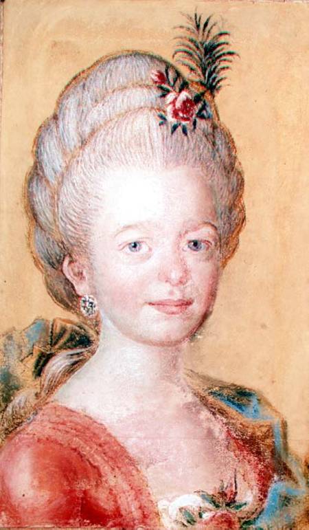 Portrait of the daughter of Carl Linnaeus (1707-78) od Swedish School