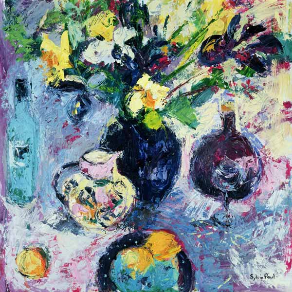 Still Life with Turquoise Bottle, 2002 (oil on canvas)  od Sylvia  Paul