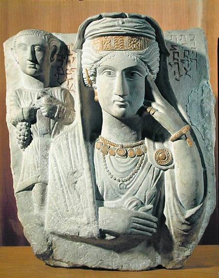 Funerary relief with a female figure, from Palmyra, Syria od Syrian School
