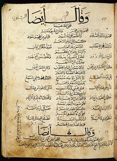 Ms.B86 fol.55b Poem Ibn Quzman (copy of a 12th century original) od Syrian School