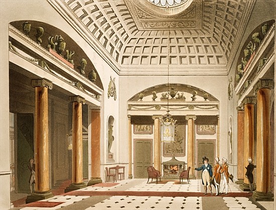 The Hall, Carlton House, from Ackermann''s ''Microcosm of London'' od T.(1756-1827) Rowlandson