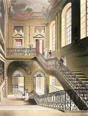 The Hall and Staircase from the British Museum from Ackermann's 'Microcosm of London' od T. Rowlandson