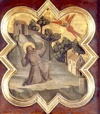 St. Francis Receiving the Stigmata (tempera on panel) od Taddeo Gaddi