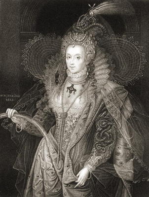 Queen Elizabeth I (1533-1603), from 'Lodge's British Portraits', 1823 (engraving) od Taddeo Zuccari