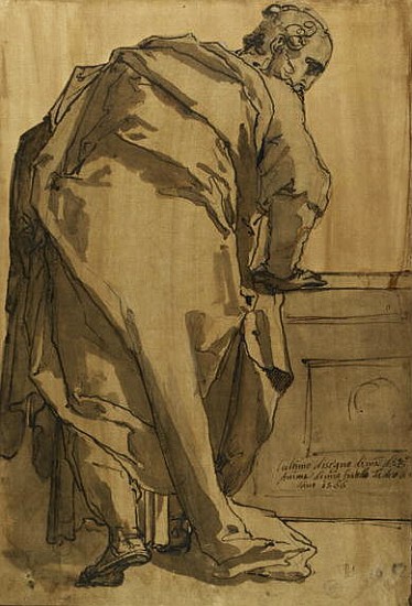 A Heavily Draped Apostle Seen from Behind, 16th century od Taddeo Zuccaro