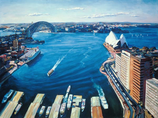 Sydney Harbour, PM, 1995 (oil on canvas)  od Ted  Blackall