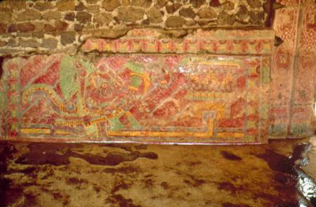 Mural of feathered Serpent od Teotihuacan