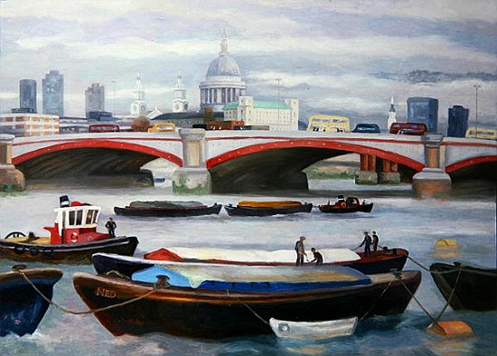 Busy Scene at Blackfriars, 2005 (oil on panel)  od Terry  Scales
