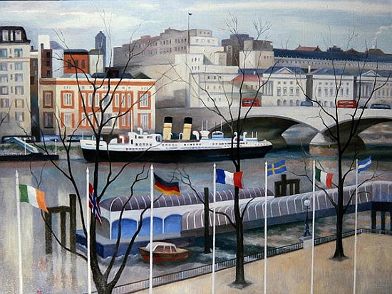 View from the Festival Hall, 2002 (oil on canvas)  od Terry  Scales