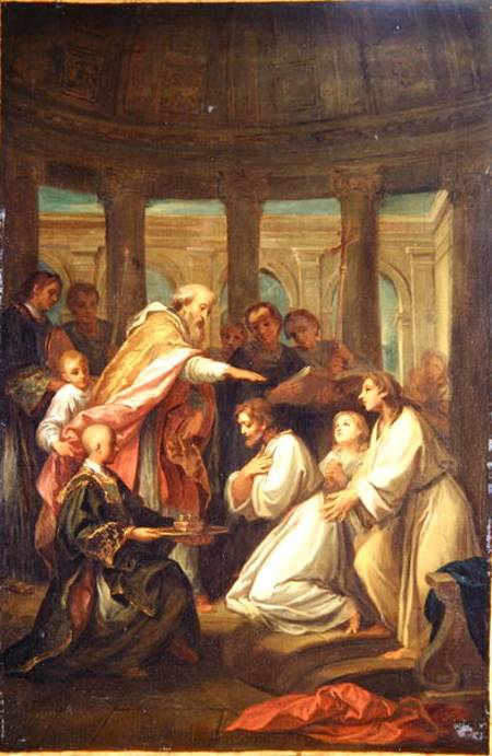 Baptism of St. Augustine, study for the decoration of the Invalides od the Younger Boulogne