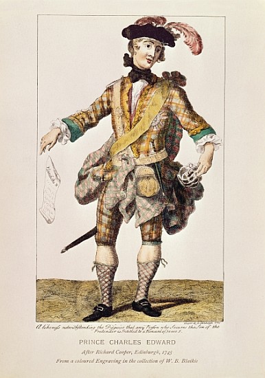 Satirical print in form of a ''Wanted Poster'' for Prince Charles Edward Stuart od the Elder Cooper Richard