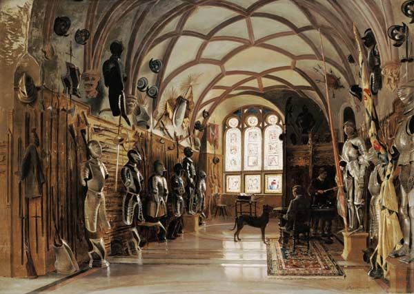 Die Waffenhalle auf Schloss Sigmaringen od Themistokles von Eckenbrecher