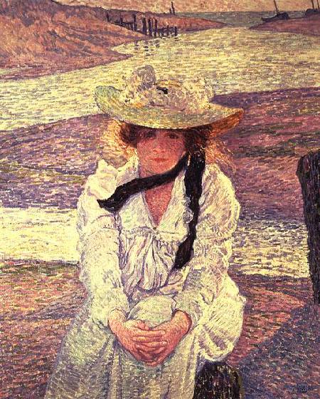 Young Woman on the Banks of the Greve River od Theo van Rysselberghe