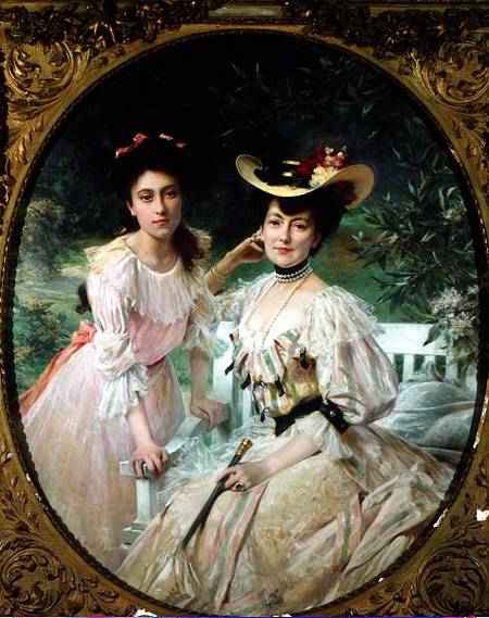 Madame Collas and her Daughter, Giselle od Theobald Chartran
