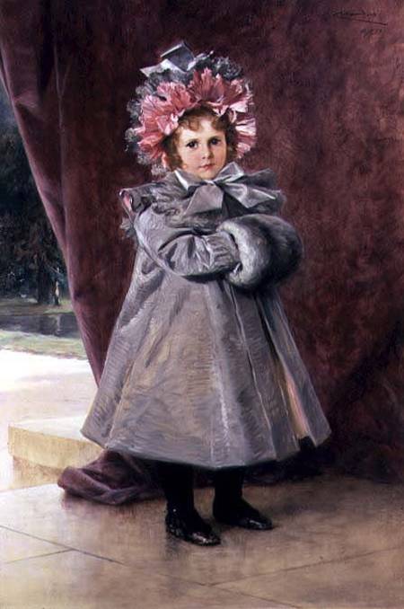 La Promenade: Portrait of Miss Eliza Conkling of New York od Theobald Chartran