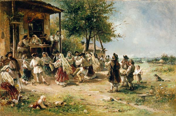 Barn dance in Aninoase (Romania) od Theodor Aman