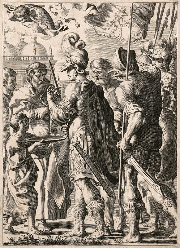 Alexander the Great Cutting the Gordian Knot od Theodor Matham