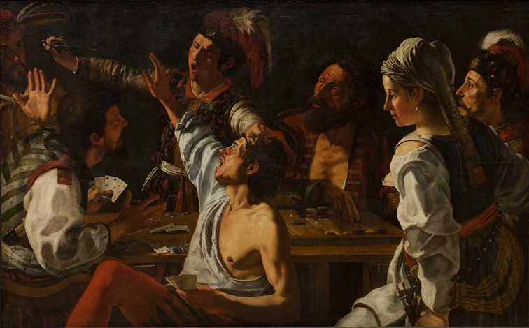 Card and Backgammon Players. Fight over Cards od Theodor Rombouts