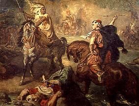 Rider fight between Arab tribe princes od Théodore Chassériau