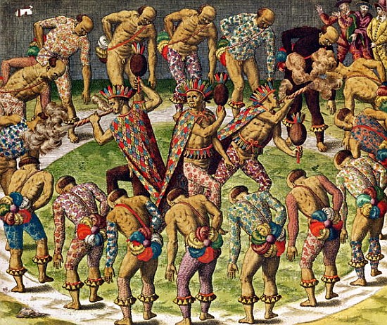A Barbarian Celebration, from ''Navigatio in Brasiliam Americae'' od Theodore de Bry