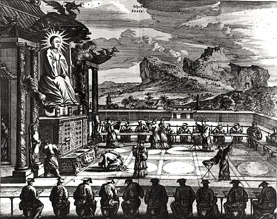 A Buddhist Ceremony from, ''Indiae Orientalis'', published in 1670 od Theodore de Bry
