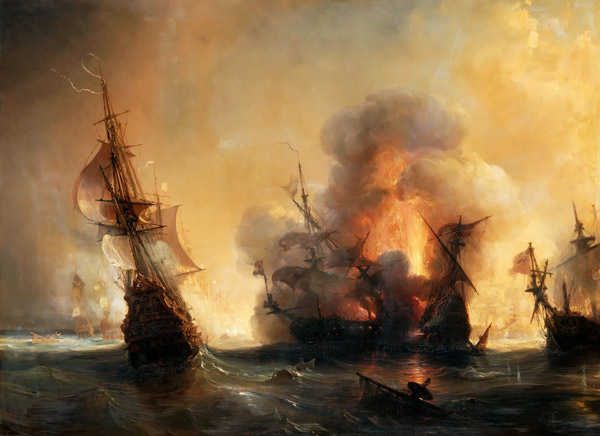 The Naval Battle of Lagos on 27 June 1693 od Théodore Gudin