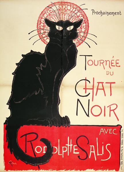 Poster advertising a tour of the Chat Noir Cabaret, 1896 (colour litho) od Théophile-Alexandre Steinlen
