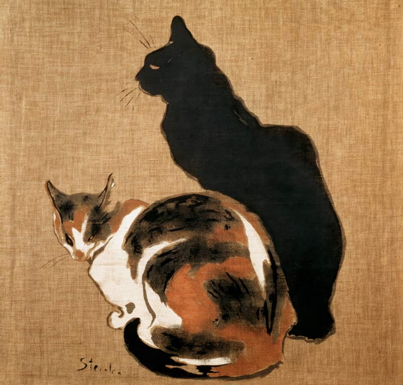 Zwei Katzen od Théophile-Alexandre Steinlen