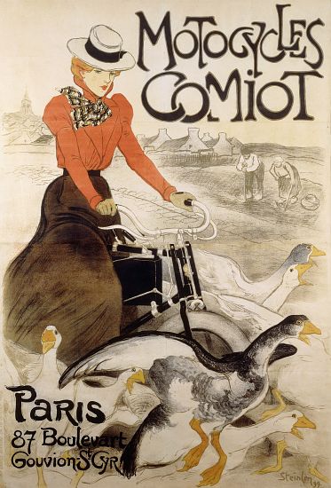An advertising poster for 'Motorcycles Comiot' od Théophile-Alexandre Steinlen