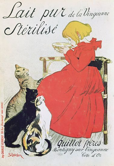 Poster advertising 'Pure Sterilised Milk from La Vingeanne' od Théophile-Alexandre Steinlen