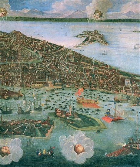 Bird''s Eye View of Venice (detail of 170292 and 61004) od the younger Heintz Joseph