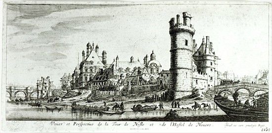 Perspective view of the Tour de Nesle and the Hotel de Nevers od the Younger Silvestre Israel