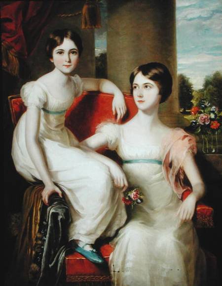 Portrait of Lady Caroline Augusta (d.1898) and Lady Henrietta (d.1860) Pelham-Clinton od Thomas Barber