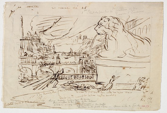 Sketch for 'Destruction', from the 'Course of Empire' series od Thomas Cole
