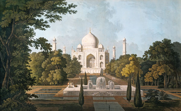 The Taj Mahal, Agra, from the Garden, published 1801 od Thomas Daniell