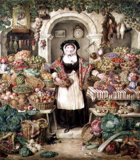 The Vegetable Stall od Thomas Frank Heaphy