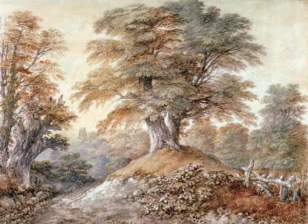 Th.Gainsborough, Study of Beech Trees... od Thomas Gainsborough