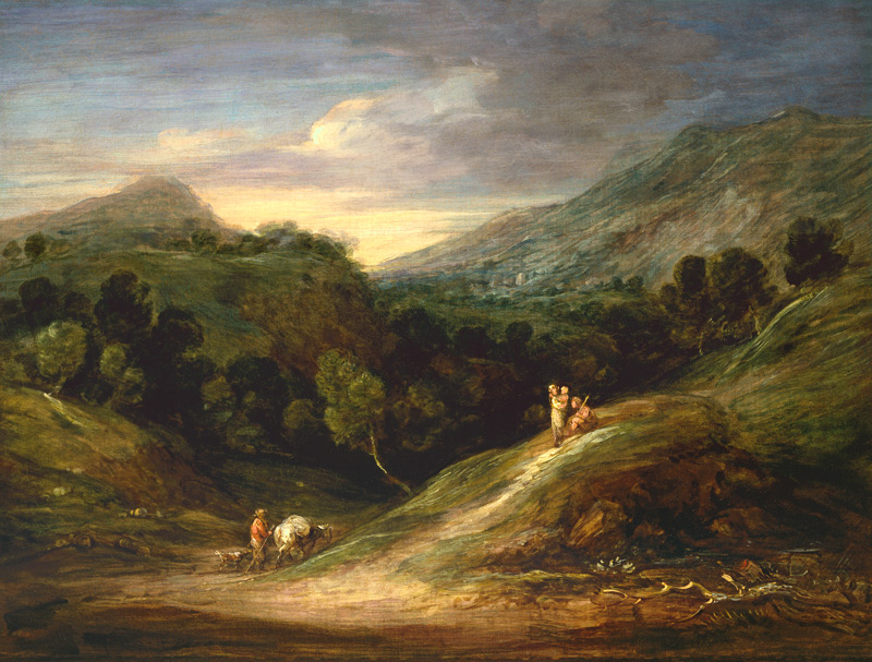 Mountain Landscape with a Drover and a Packhorse od Thomas Gainsborough