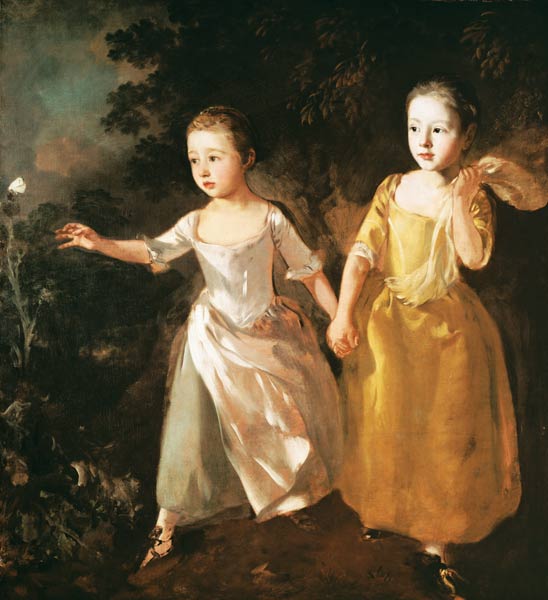 The Painter's Daughters Chasing a Butterfly od Thomas Gainsborough