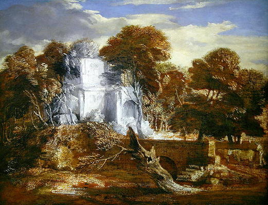 Landscape with a Figure and Cattle (oil on canvas) od Thomas Gainsborough