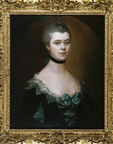 Portrait of the Countess of Sussex, bust length, in a blue dress with black facings od Thomas Gainsborough